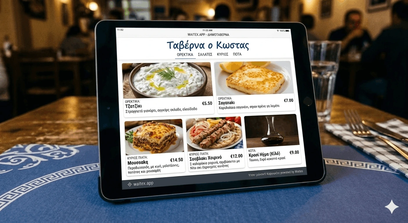 Ψηφιακό Μενού Waitex — ψηφιακό μενού Waitex